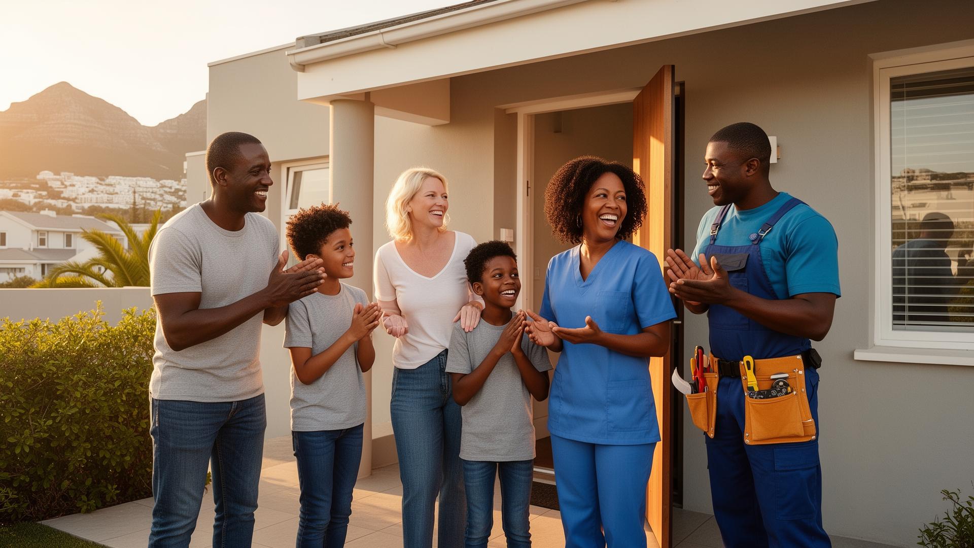 A South African family welcoming a ServYou professional